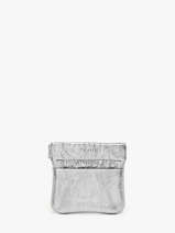 Leather Etincelle Irisée Coin Purse Etrier Silver etincelle irisee EETI5005