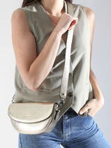 Sac Bandoulière S Emeraude Cuir Etrier Or emeraude EEME065S-vue-porte