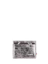 Card Holder Leather Etincelle Irisée Etrier Silver etincelle irisee EETI011
