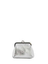 Leather Coin Purse Etincelle Irisée Etrier Silver etincelle irisee EETI654