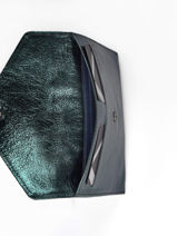 Leather Wallet Etincelle Irisée Etrier Green etincelle irisee EETI054-vue-porte