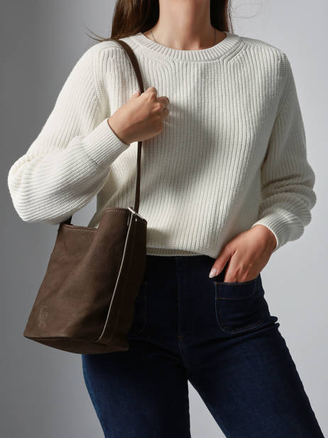 Sac Porté épaule Sac à Dos S Cavalier Nubuck Cuir Etrier Marron cavalier nubuck ECAN126S vue secondaire 1
